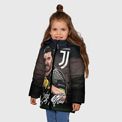 Куртка зимняя для девочки Джанлуиджи Буффон, цвет: 3D-черный — фото 2