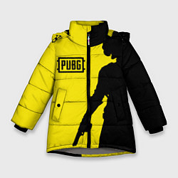 Куртка зимняя для девочки PUBG: Yellow Shadow, цвет: 3D-светло-серый