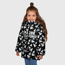 Куртка зимняя для девочки Imagine Dragons: Paper airplanes, цвет: 3D-черный — фото 2