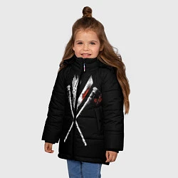 Куртка зимняя для девочки Викинги, цвет: 3D-черный — фото 2