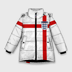 Куртка зимняя для девочки Сборная Англии, цвет: 3D-черный