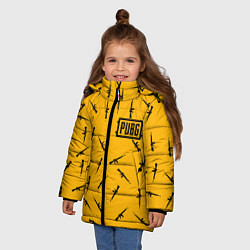 Куртка зимняя для девочки PUBG: Yellow Weapon, цвет: 3D-светло-серый — фото 2