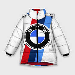 Куртка зимняя для девочки BMW M: White Sport, цвет: 3D-красный