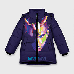 Куртка зимняя для девочки Eminem V&C, цвет: 3D-черный