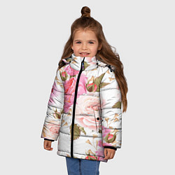 Куртка зимняя для девочки Spring Flowers, цвет: 3D-черный — фото 2