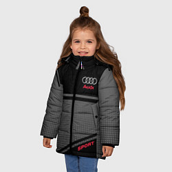 Куртка зимняя для девочки Audi: Crey & Black, цвет: 3D-черный — фото 2