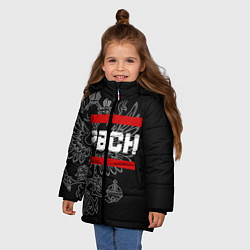 Куртка зимняя для девочки РВСН: герб РФ, цвет: 3D-черный — фото 2