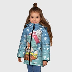 Куртка зимняя для девочки Зимняя лисичка, цвет: 3D-черный — фото 2