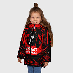 Куртка зимняя для девочки CS:GO - Артемий, цвет: 3D-светло-серый — фото 2