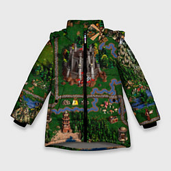 Куртка зимняя для девочки Heroes III: Map, цвет: 3D-светло-серый