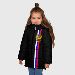 Куртка зимняя для девочки Лента с гербом России, цвет: 3D-светло-серый — фото 2