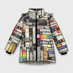 Куртка зимняя для девочки VHS-кассеты, цвет: 3D-светло-серый