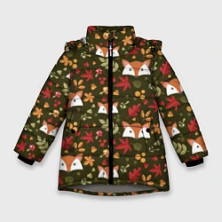 Куртка зимняя для девочки Осенние лисички, цвет: 3D-светло-серый