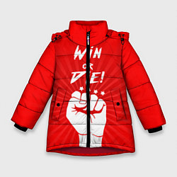 Куртка зимняя для девочки FCSM: Win or Die, цвет: 3D-красный
