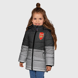 Куртка зимняя для девочки ФК Арсенал: Серый стиль, цвет: 3D-черный — фото 2