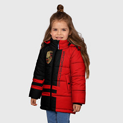 Куртка зимняя для девочки Porsche: Red Sport, цвет: 3D-черный — фото 2