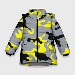 Куртка зимняя для девочки Yellow & Grey Camouflage, цвет: 3D-светло-серый