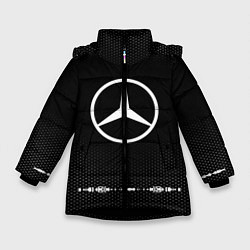 Куртка зимняя для девочки Mercedes: Black Abstract, цвет: 3D-черный
