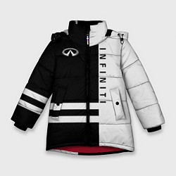 Куртка зимняя для девочки Infiniti: B&W Lines, цвет: 3D-красный