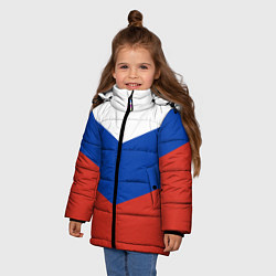 Куртка зимняя для девочки Российский триколор, цвет: 3D-черный — фото 2