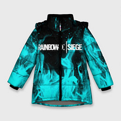 Куртка зимняя для девочки R6S: Turquoise Flame, цвет: 3D-светло-серый