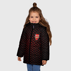 Куртка зимняя для девочки Arsenal: Sport Grid, цвет: 3D-черный — фото 2