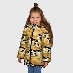 Куртка зимняя для девочки Doge: Deal with it, цвет: 3D-черный — фото 2
