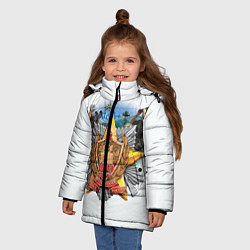 Куртка зимняя для девочки 100 лет пограничным войскам, цвет: 3D-светло-серый — фото 2