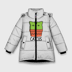 Куртка зимняя для девочки Cactus Catcus, цвет: 3D-черный