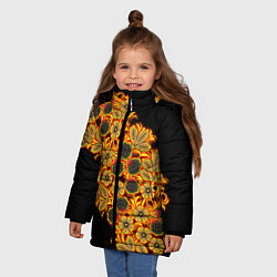 Куртка зимняя для девочки Славянская роспись, цвет: 3D-светло-серый — фото 2
