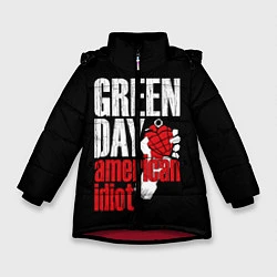 Куртка зимняя для девочки Green Day: American Idiot, цвет: 3D-красный