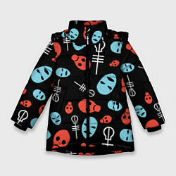 Куртка зимняя для девочки Twenty One Pilots: Faces, цвет: 3D-черный