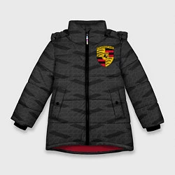 Куртка зимняя для девочки Porsche: Grey Sport, цвет: 3D-красный