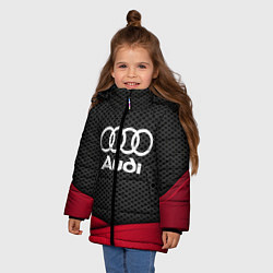 Куртка зимняя для девочки Audi: Grey Carbon, цвет: 3D-черный — фото 2