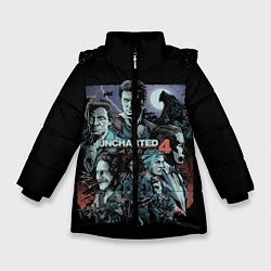 Куртка зимняя для девочки Uncharted 4, цвет: 3D-черный