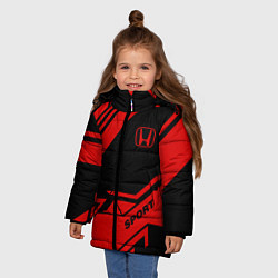 Куртка зимняя для девочки Honda: Techno Sport, цвет: 3D-светло-серый — фото 2