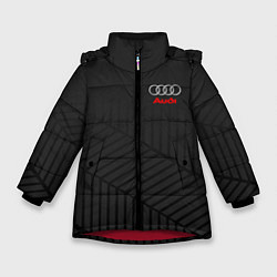 Куртка зимняя для девочки Audi: Grey Collection, цвет: 3D-красный
