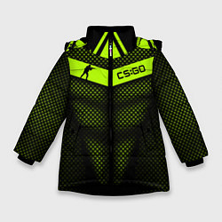 Куртка зимняя для девочки CS:GO Carbon Form, цвет: 3D-черный