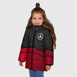 Куртка зимняя для девочки Mercedes Benz: Red Carbon, цвет: 3D-черный — фото 2