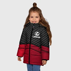 Куртка зимняя для девочки Lexus: Red Carbon, цвет: 3D-черный — фото 2