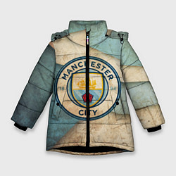 Куртка зимняя для девочки FC Man City: Old Style, цвет: 3D-черный