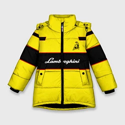 Куртка зимняя для девочки Lamborghini Style, цвет: 3D-черный