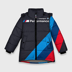 Куртка зимняя для девочки BMW M Performance, цвет: 3D-светло-серый