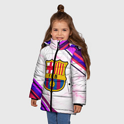 Куртка зимняя для девочки Barcelona, цвет: 3D-черный — фото 2