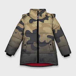 Куртка зимняя для девочки Camouflage Khaki, цвет: 3D-красный