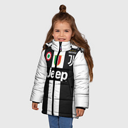 Куртка зимняя для девочки FC Juventus 18-19, цвет: 3D-черный — фото 2
