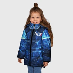 Куртка зимняя для девочки Mass Effect: Blue Armor N7, цвет: 3D-черный — фото 2