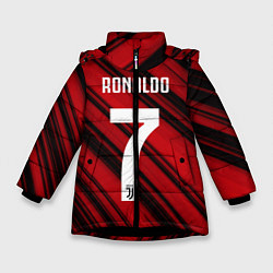Куртка зимняя для девочки Ronaldo 7: Red Sport, цвет: 3D-черный