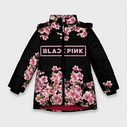 Куртка зимняя для девочки Black Pink: Delicate Sakura, цвет: 3D-красный