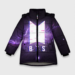 Куртка зимняя для девочки BTS: Violet Space, цвет: 3D-светло-серый